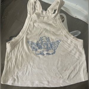 Boys Lie tank with rhinestone design